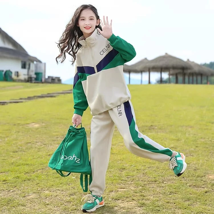 女童春装卫衣套装2024新款儿童洋气时髦中大童网红休闲运动两件套