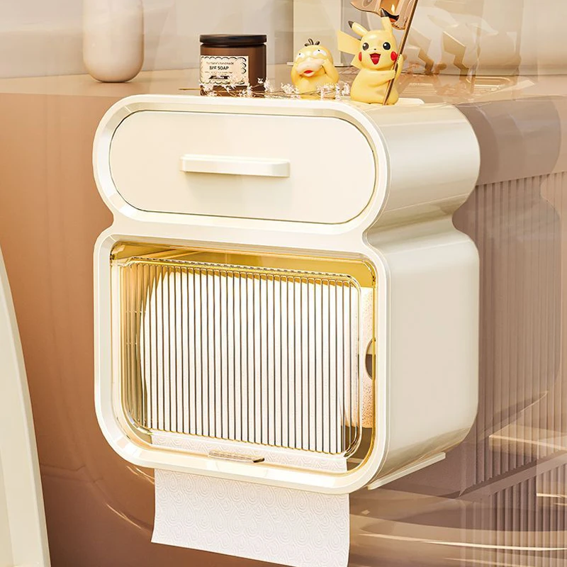 免打孔创意防水纸巾架厕纸盒卫生间纸巾盒厕所卫生纸置物架抽纸盒