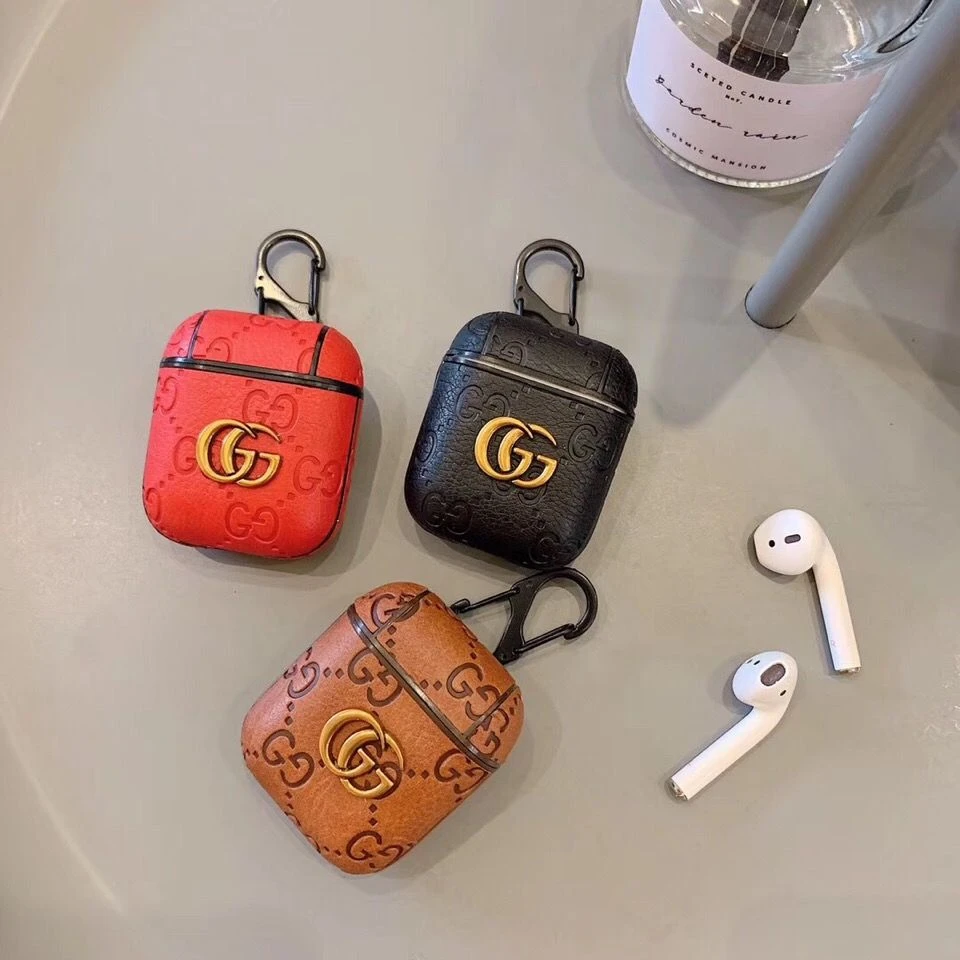 欧美大牌老花GG苹果无线蓝牙airpods耳机套2代奢华潮款皮壳保护套