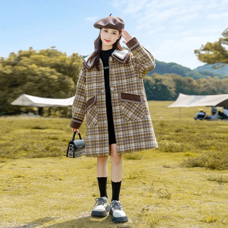 【现货·120cm-130cm】女童外套儿童秋冬呢大衣大童呢子童装QWT8509