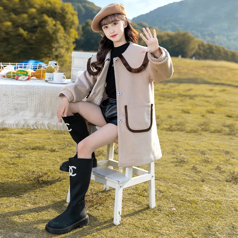 【现货·120cm-140cm】女童冬季呢子外套儿童洋气秋冬大衣DWT8035