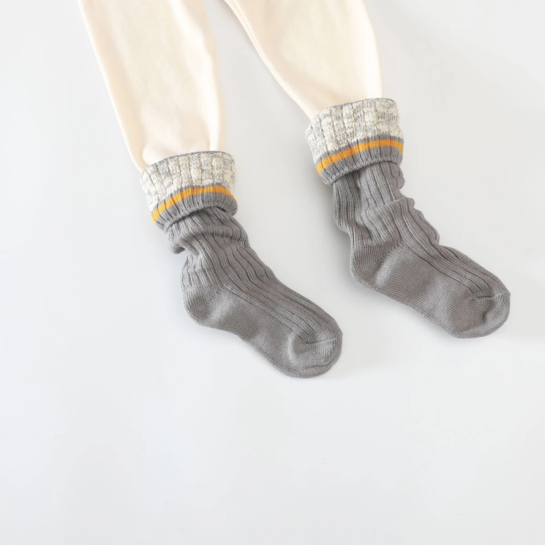 ChocoBerry秋冬潮款儿童袜子棉袜韩系男童女童中筒袜 中筒-竹节纱
