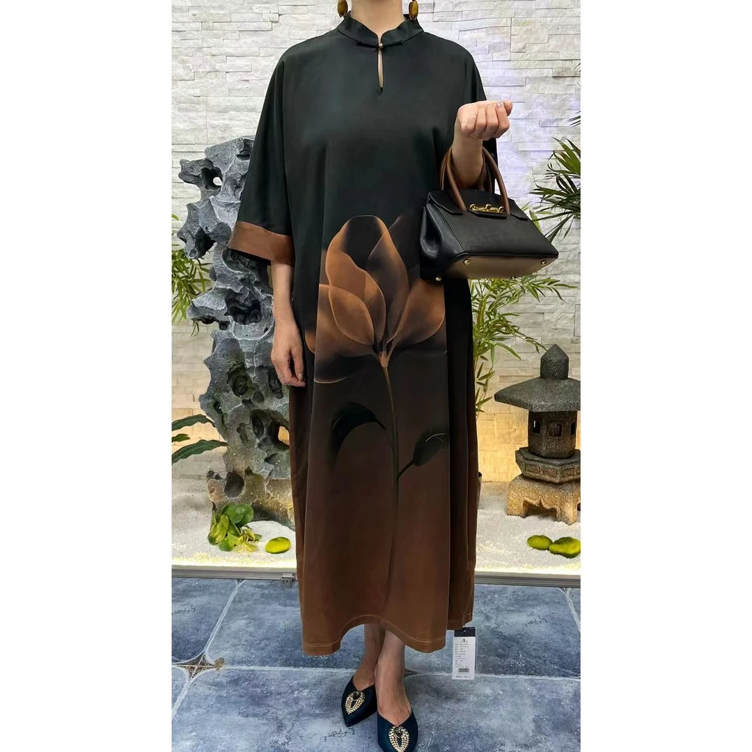 【云山丝物】香云纱时尚百搭中国风设计师款连衣裙GSTY-5181321