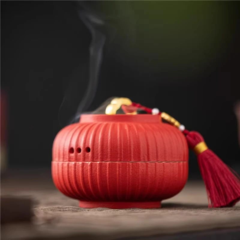 创意陶瓷灯笼香炉家用室内新婚婚庆檀香熏香炉盘香线香结婚香薰炉