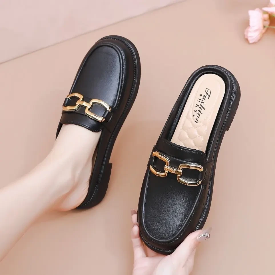 秋季新款包头半拖鞋女士外穿时尚百搭防水防滑户外休闲软底凉拖鞋