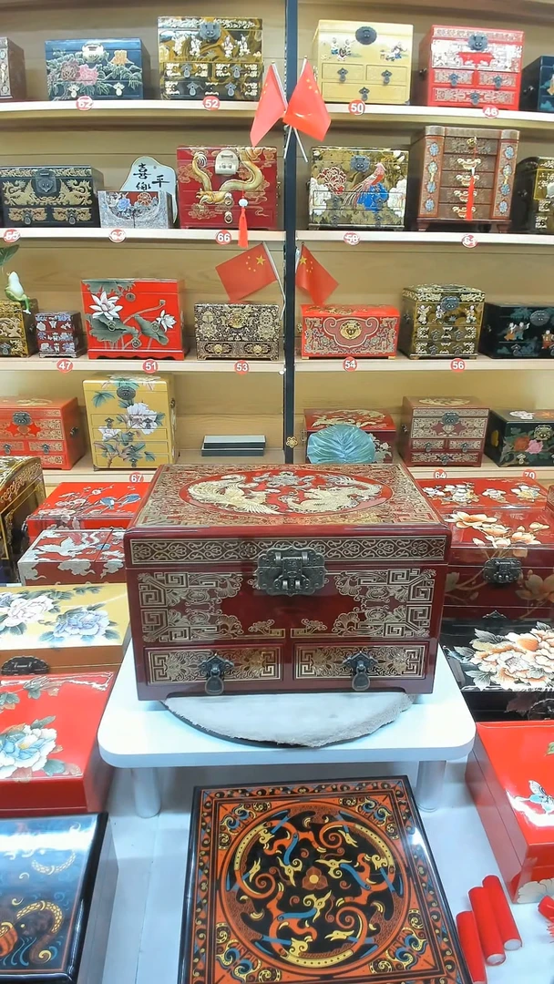 【闪购商品】28酒红三层铜丝贝壳镶嵌龙凤呈祥升级款
