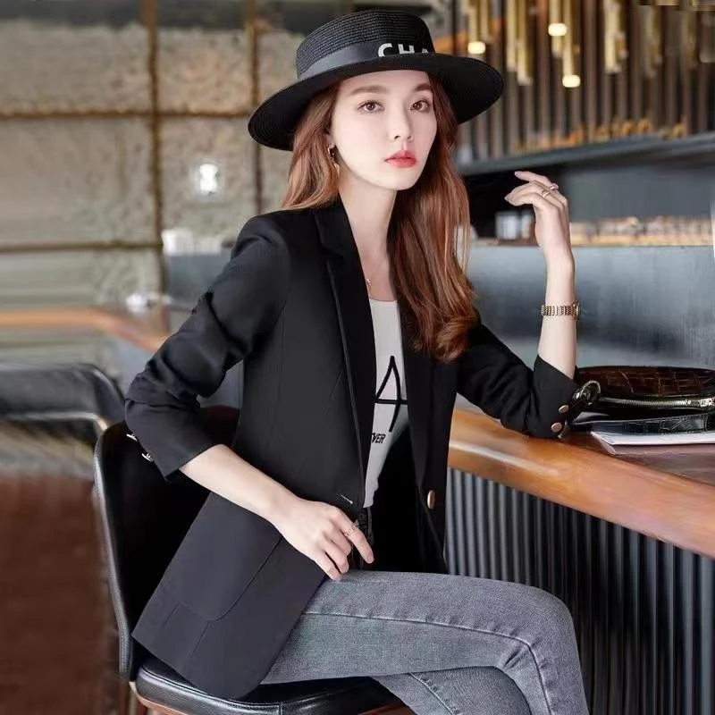 6624新中式春秋新款修身气质时尚休闲小西装职业韩版上衣春秋