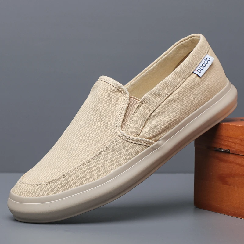 帆布鞋透气老北京布鞋舒适时尚软底春夏潮流休闲鞋百搭一脚蹬男鞋