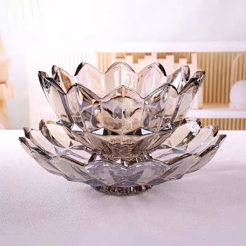 欧式创意漂亮的水晶果盘家用客厅茶几水果盘果斗待客ins风零食盘