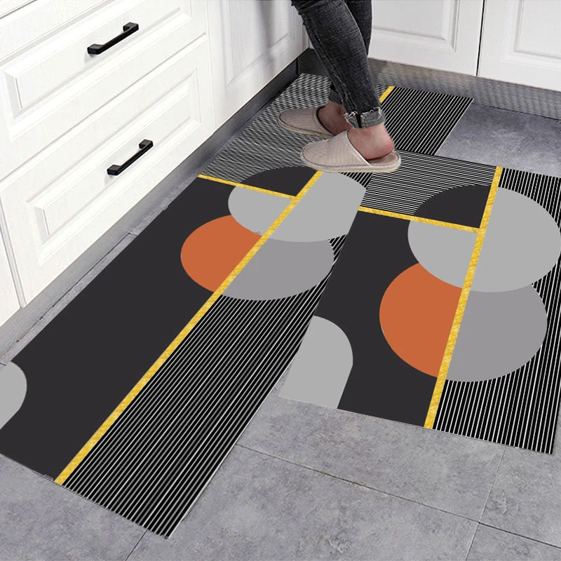 软硅藻泥厨房地垫吸水吸油防滑耐脏脚垫轻奢风长条卫生间门口垫子