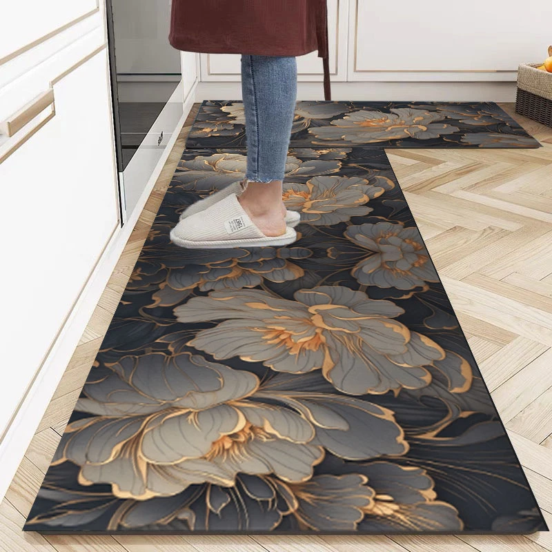 软硅藻厨房地垫吸水吸油防滑垫耐脏防水防油长条脚垫浴室垫子家用