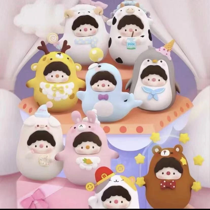 【许愿】正版现货芝麻娃娃嘟嘟生日派对系列不倒翁盲盒摆件送人好礼