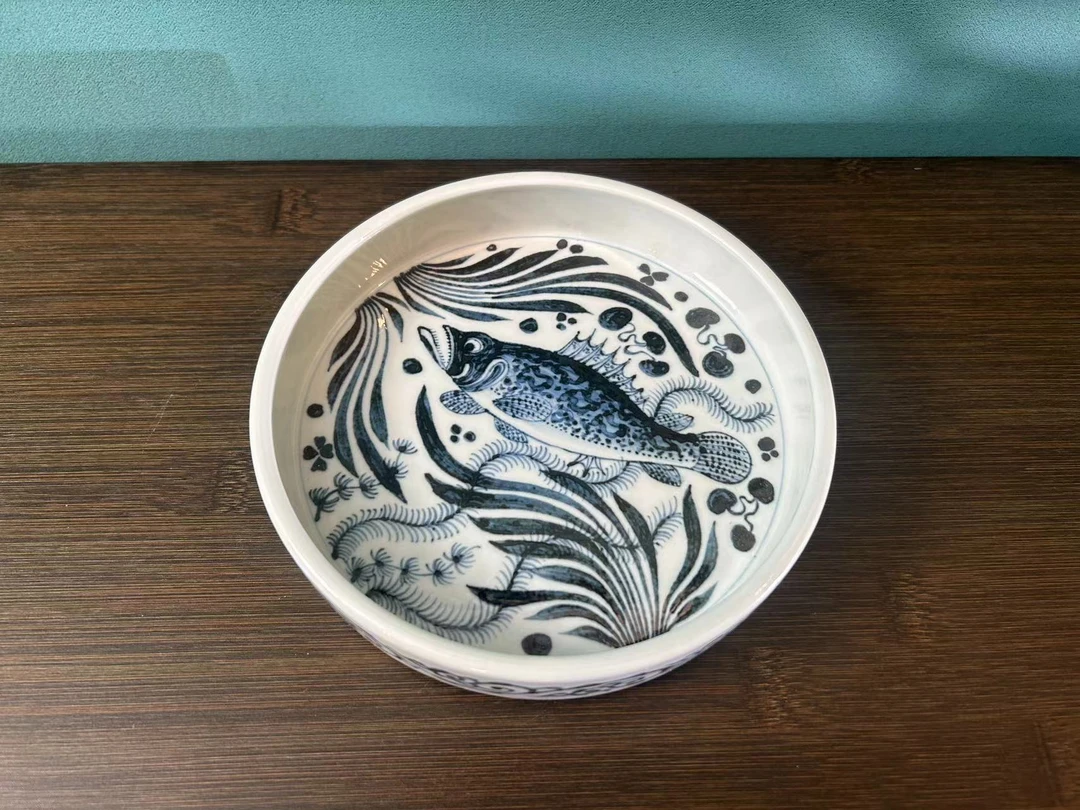 【凌君兮窑】景德镇纯手工手绘陶瓷茶器 青花元代鱼藻壶承 釉下青花