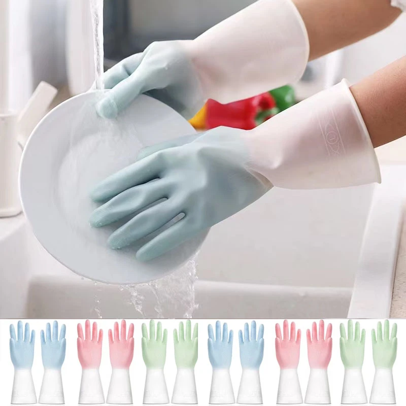 家务手套洗碗手套男女家务防水橡胶手套洗衣服洗菜厨房清洁手套