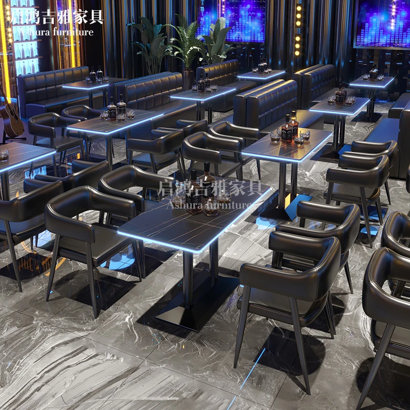 工业风酒吧卡座清吧沙发烧烤店餐厅长桌咖啡厅甜品汉堡奶茶店桌椅