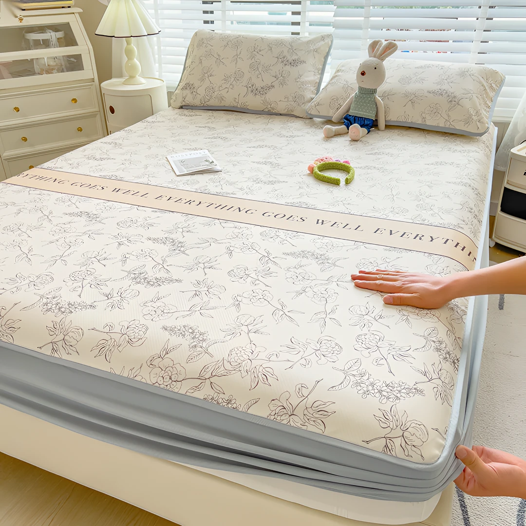 提花凉感冰丝席子夏天家用三件套床笠款夏凉席夏季可机洗单人宿舍