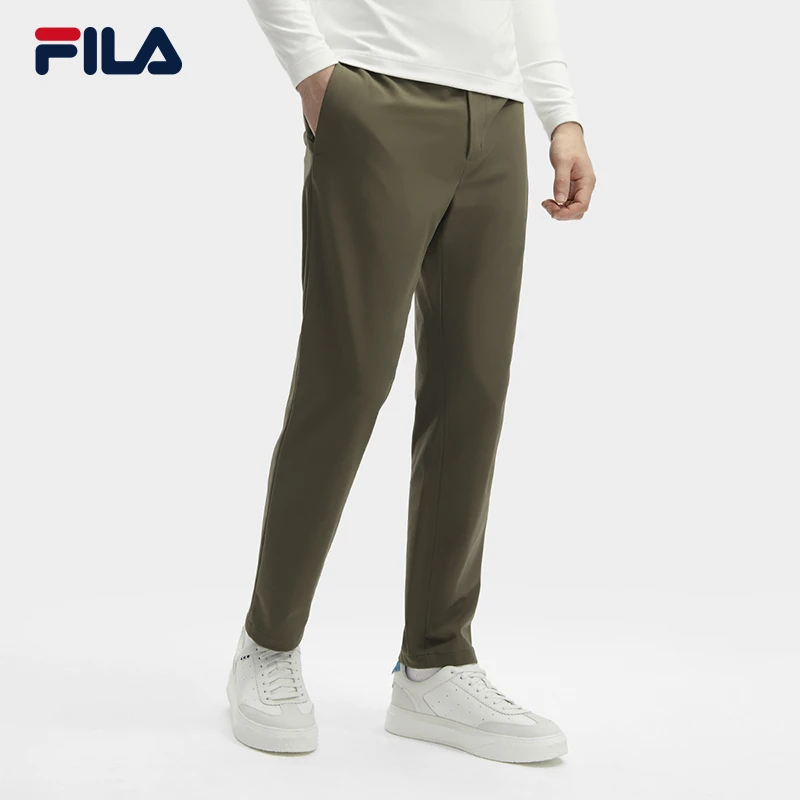 FILA斐乐梭织长裤男子冬季新款弹力商务休闲运动裤F11M412801F