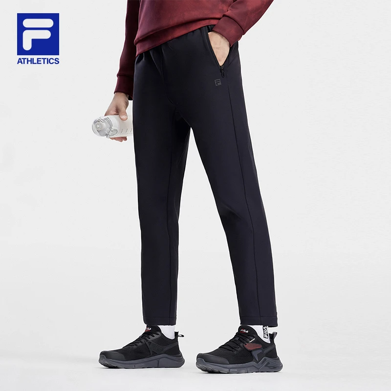 Fila/斐乐【秋冬加绒加厚】男子弹力毛呢亲肤直筒运动裤A11M341804F