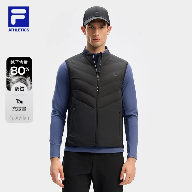 Fila/斐乐羽绒马甲【鹅绒80%】休闲款内搭马甲秋冬新款A11M441903F