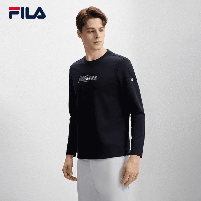 Fila/斐乐男士【针织百搭印花套头衫】舒适透气运动卫衣F11M431202F