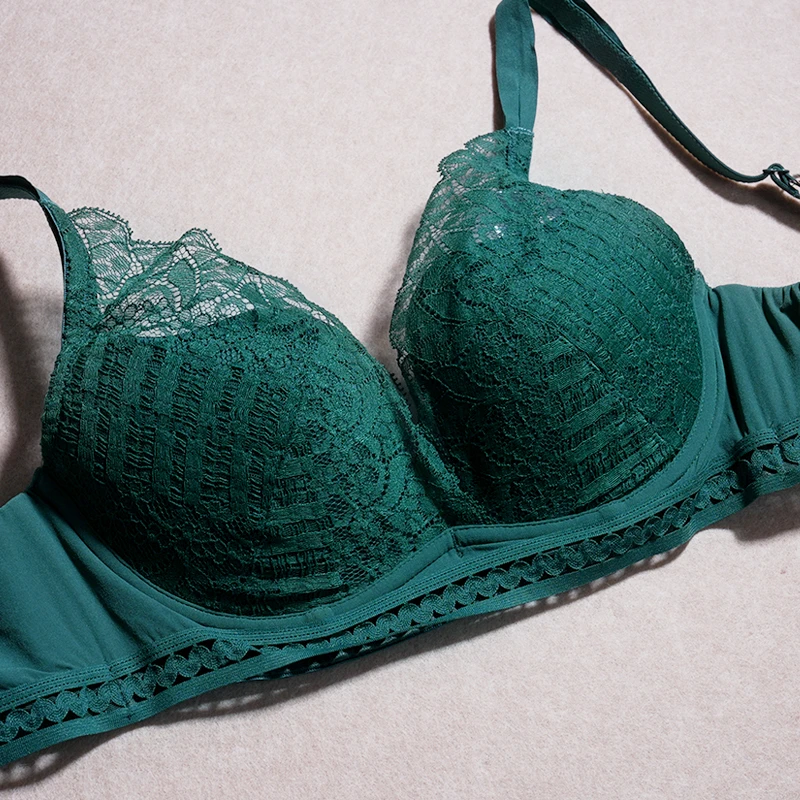 梧桐本色内衣秋冬小胸聚拢防下垂性感透气蕾丝女士文胸罩20211