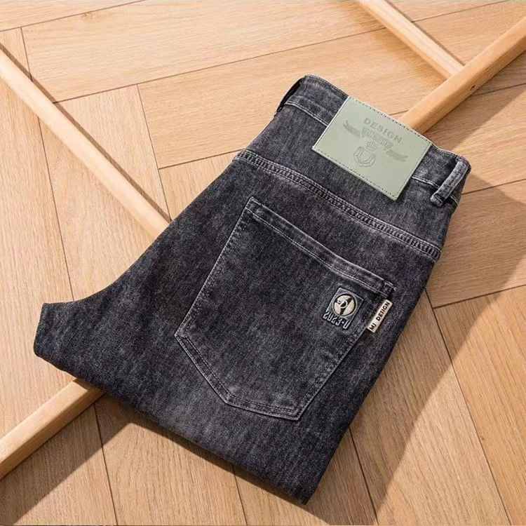 春夏高端薄款休闲牛仔裤韩版男士弹力修身直筒时尚水洗百搭