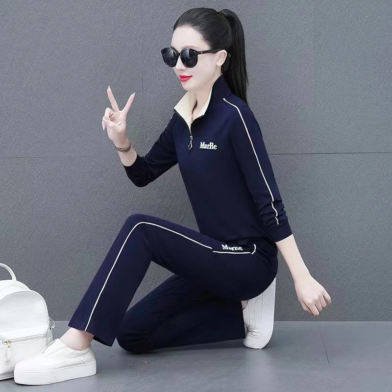 9058秋季新款长裤中老年优雅妈妈装广场舞大码休闲运动套装两件套