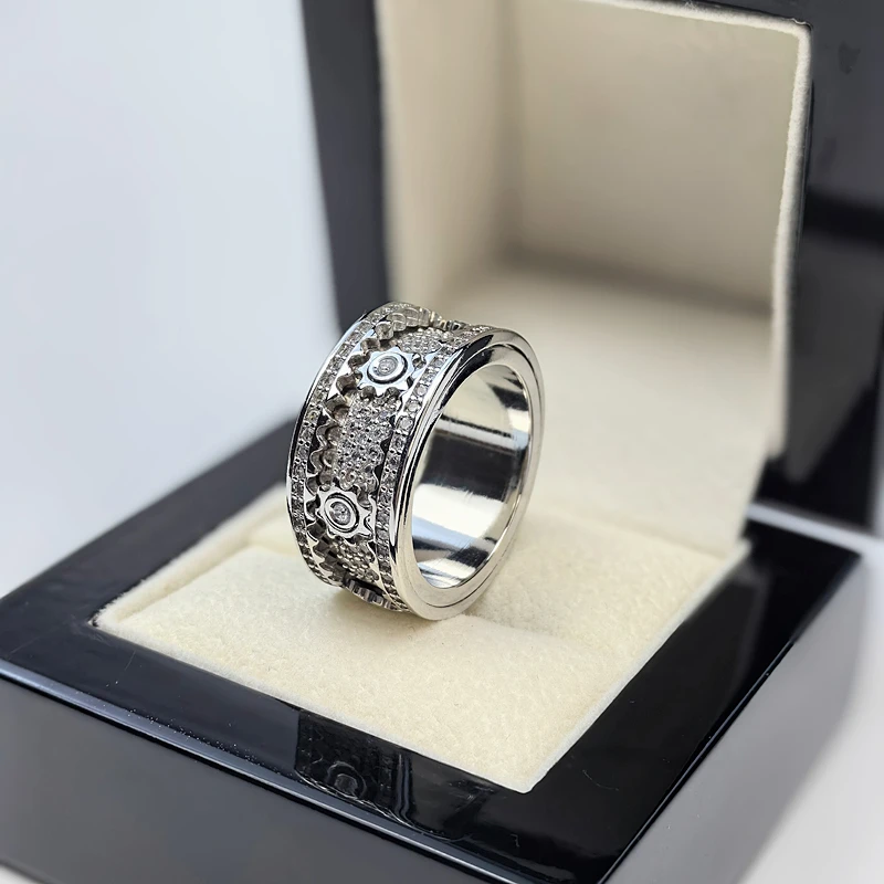 合金戒指 轻奢手工齿轮戒指男士高级感轻奢时尚设计感机械食指环