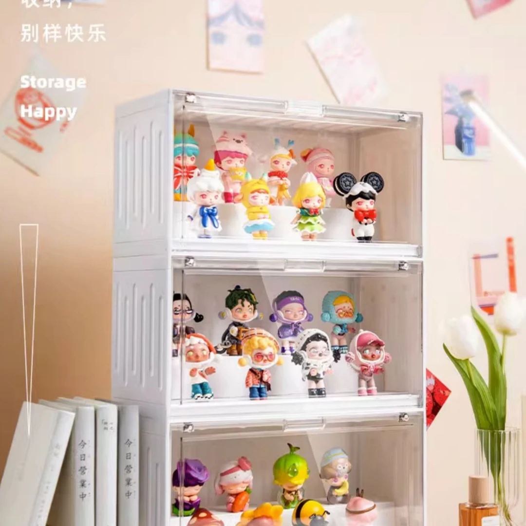 盲盒收纳展示架盒柜透明亚克力乐高手办公仔娃娃集装箱墙