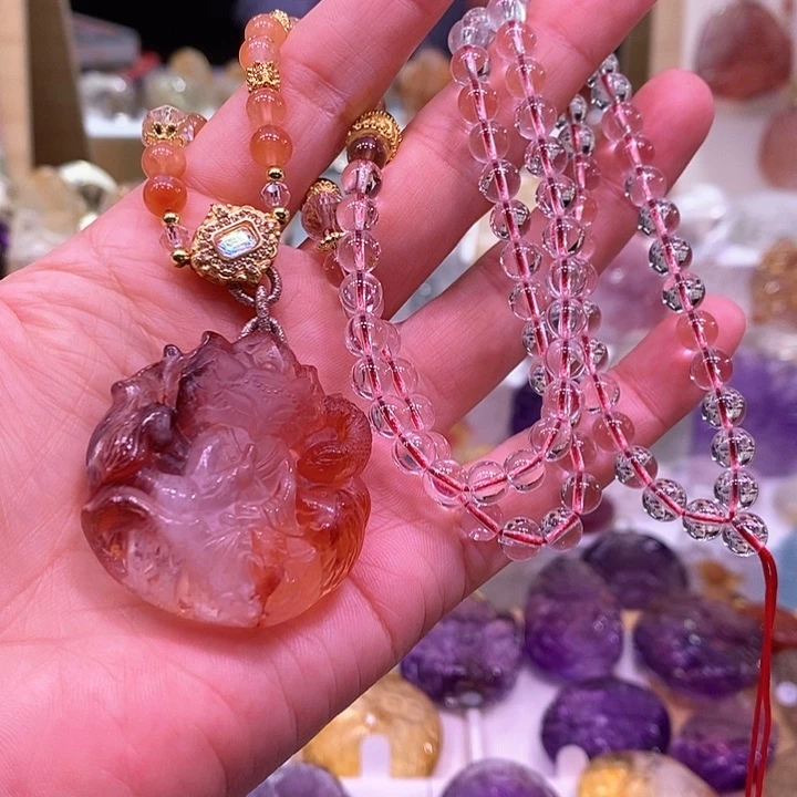 水晶颈饰未镶嵌天然水晶吊坠