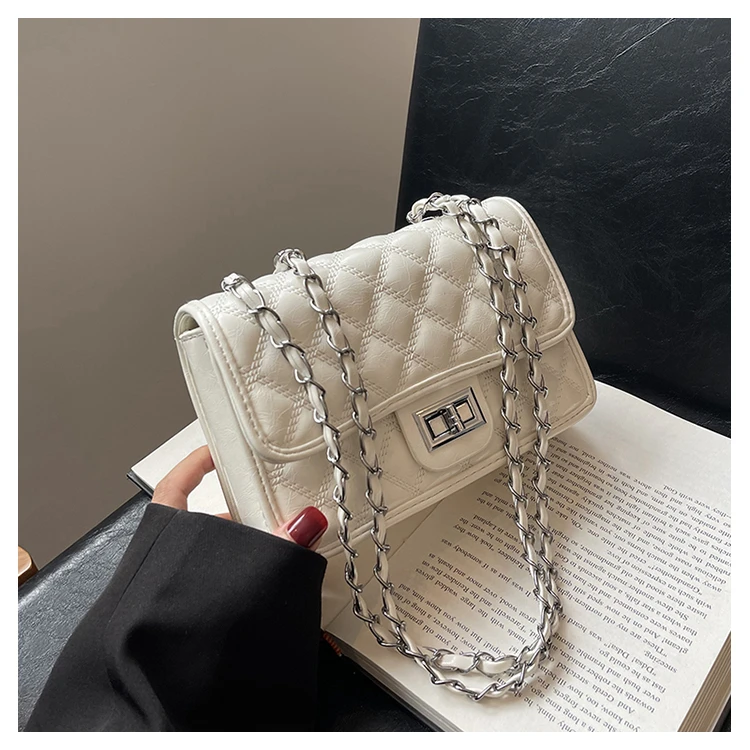 夏季新款小香风链条菱格斜跨小包包女2024夏季时尚百搭多层单肩包