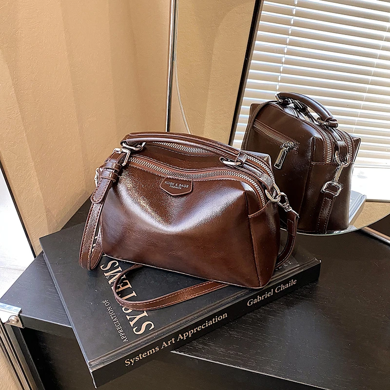 新款简约波士顿枕头包手提包2024高级感大容量单肩包斜挎包百搭款