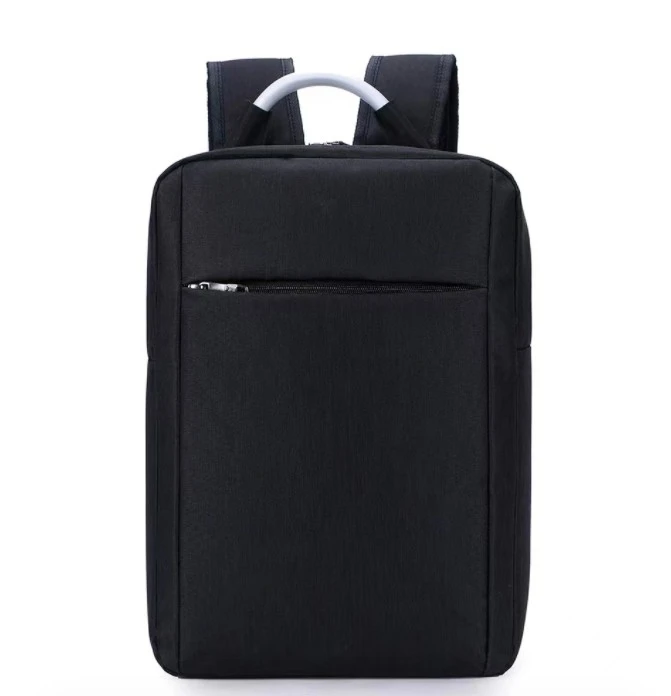 商务双肩包方形双拉链纯色电脑包男女通用韩版学生背包大容量