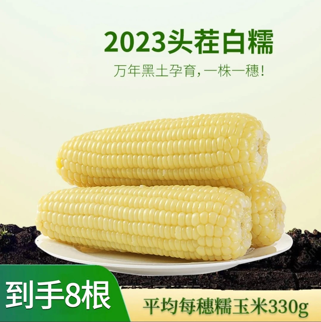 东北黑龙江黑土地甜糯粘玉米代餐粗粮330g×8支