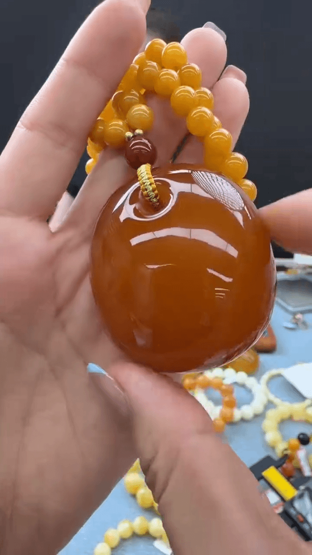 【闪购商品】琥珀颈饰未镶嵌秒拍号521