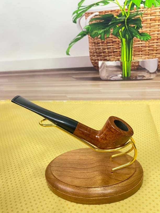 进口石楠木光面直杆撞球烟斗