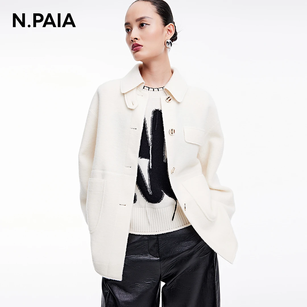 【星线好物】恩派雅羊毛圈圈呢简约轻盈零压毛呢短外套XNIAW1204A