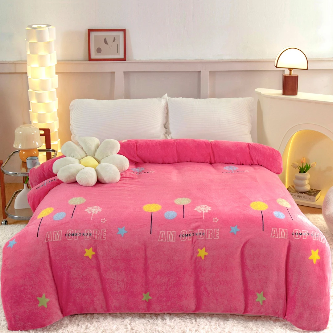 牛奶绒被套双面加绒保暖被罩单双人学生宿舍儿童毛绒防静电绒被套