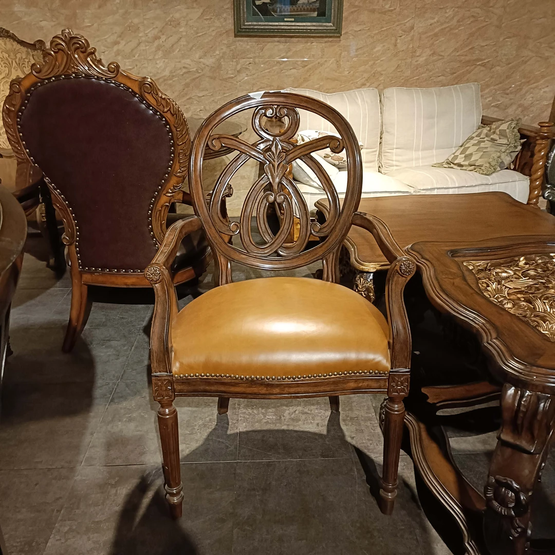 （孤品）桌椅美式复古欧式做旧书椅美式复古法式古典餐厅欧式