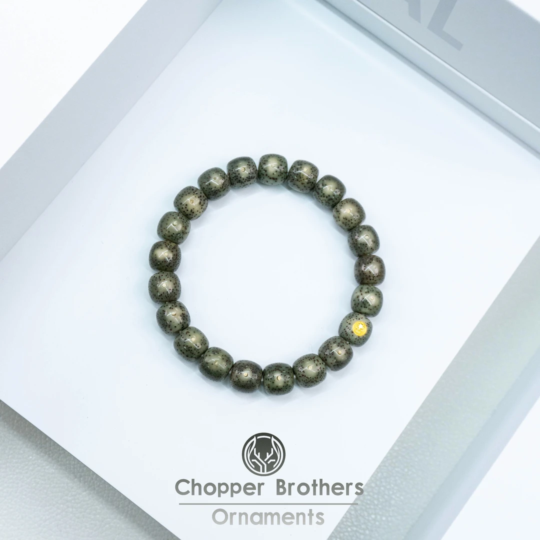 226/金标绿幽灵星月菩提手串 12x11mm