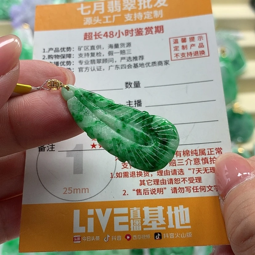 【闪购商品】翡翠颈饰18K金镶嵌平**淡ZW-16215