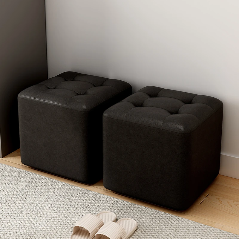 小凳子家用高级感客厅茶几凳皮墩结实耐用板凳软包矮凳门口换鞋凳
