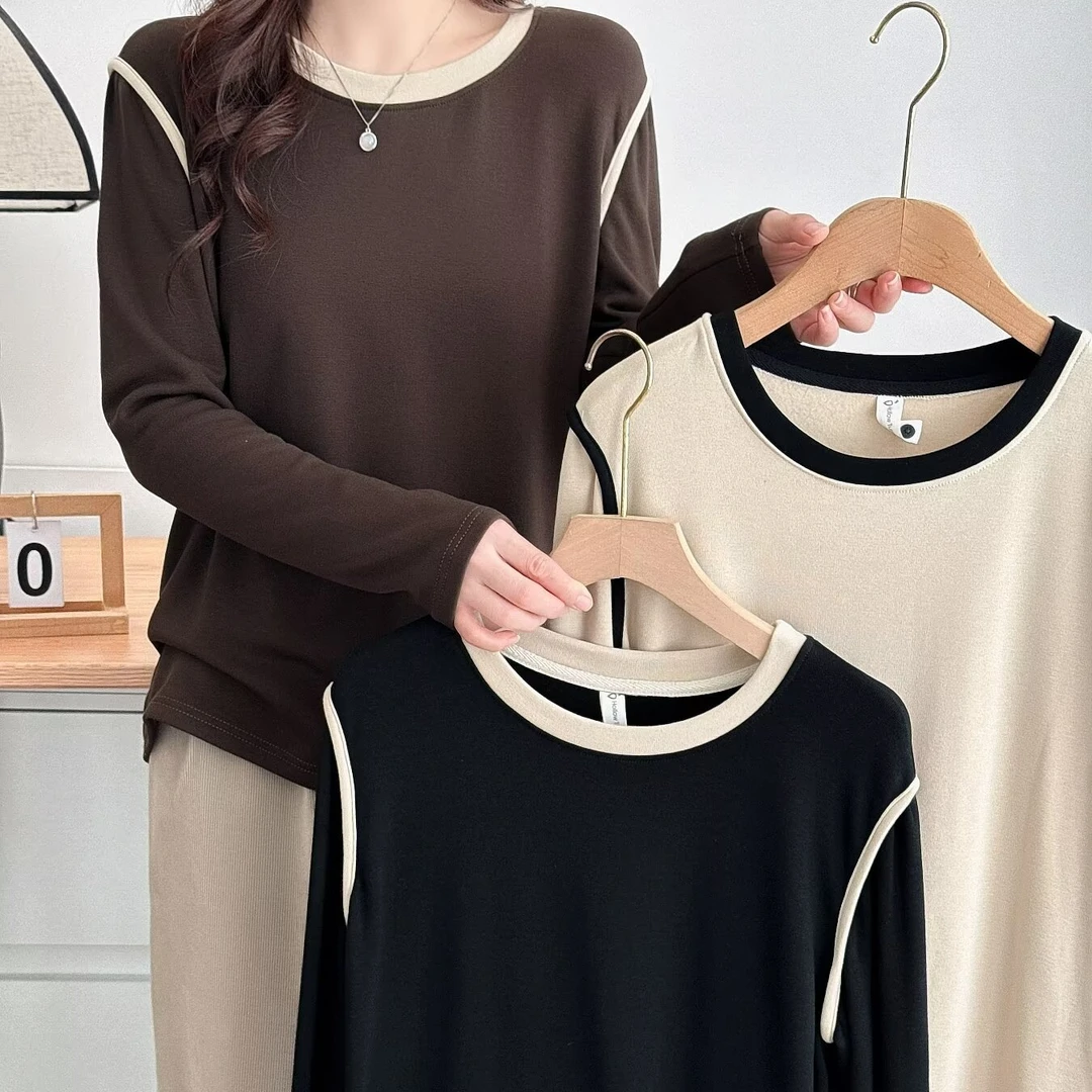 【萨萨BeFirm】微胖大码春秋款ins宽松显瘦宽松减龄韩版打底T恤