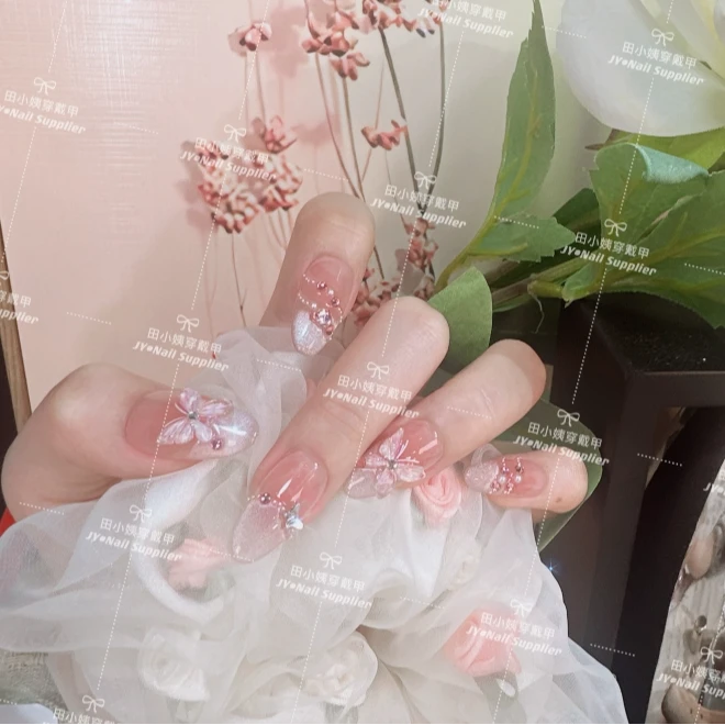 【镜月蝶】手工穿戴甲蝴蝶指甲贴光疗甲美甲贴