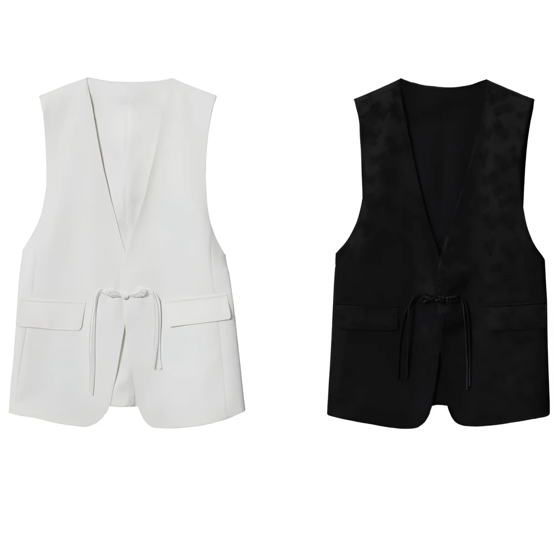 2025春秋新品时尚百搭休闲中国风气质设计简约女士轻奢无袖马甲女