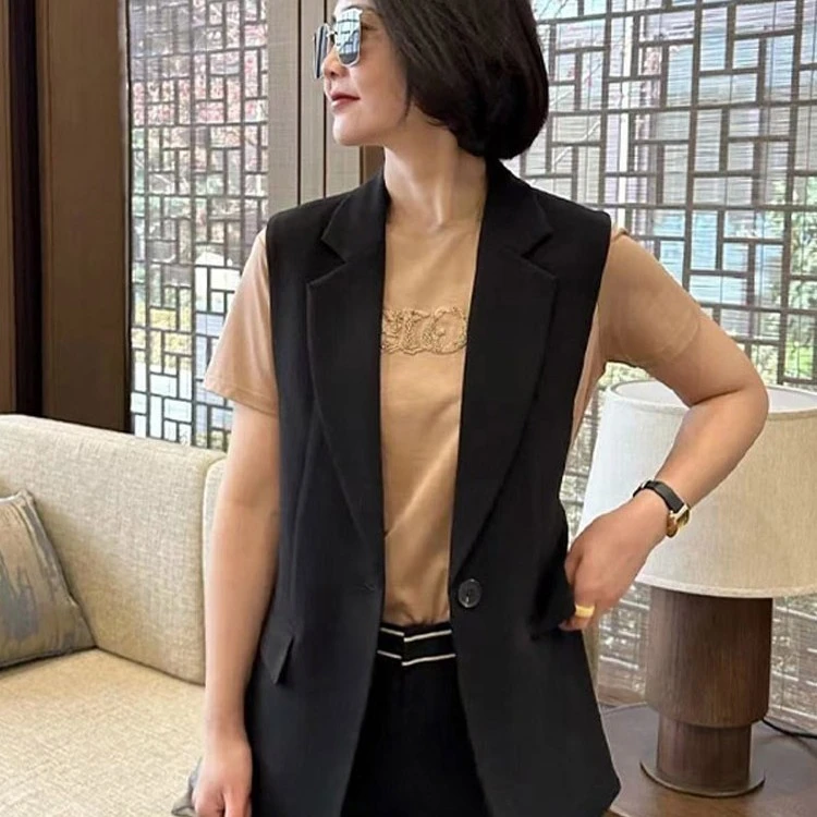 斜纹西装马甲女2025春秋新款韩版百搭时尚显瘦外穿小个子马夹外套