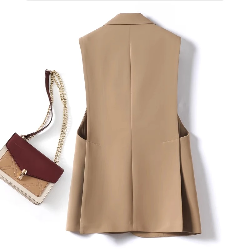 2025春秋新款西装马甲女洋气一粒扣马夹小个子设计感西服背心坎肩