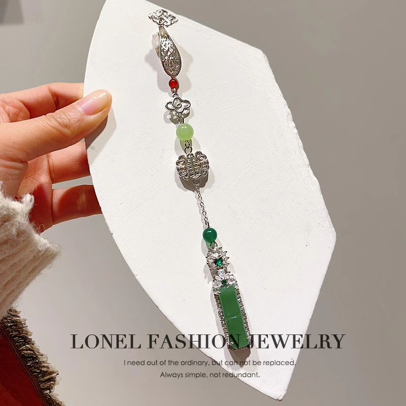 Lonel/洛奈 铜合金树脂胸针  江上清风游 轻奢时尚压襟新中式挂件
