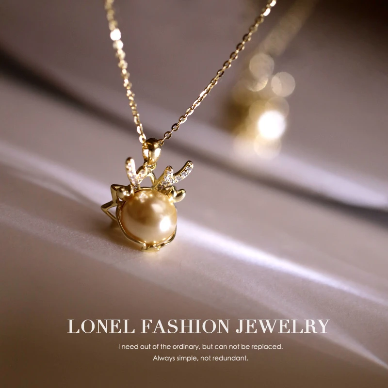 Lonel/洛奈 坠链均925银仿珍珠  小金龙 气质轻奢女项链 DYSA2295
