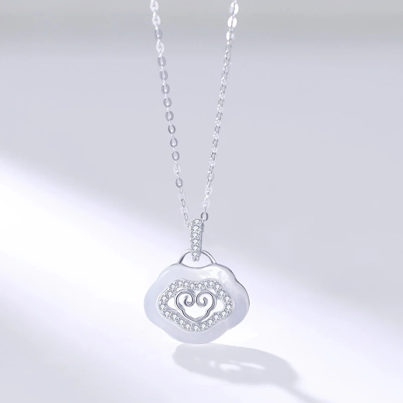 Lonel/洛奈 坠链均925银 如意 女气质白色轻奢时尚项链 YSA10986